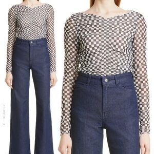 BAUM UND PFERDGARTEN Joselle Print Ruched Top Size M Medium NWT